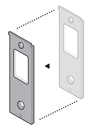 The mounting bracket for the doorbell being removed from the mounting location.