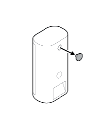 Illustration to show the removal of the top rubber cap from the back of the camera.