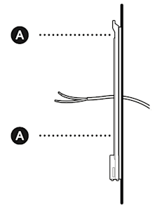 Illustration showing to install the mounting bracket directly over the doorbell wiring with the included screws.