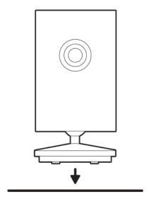 Illustration of the camera being set on a flat surface.