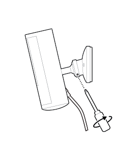 Illustration to show adjusting the camera's position and tightening the ball joint to secure it.