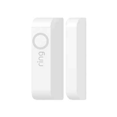 Contact Sensor (1st Gen) with a blue circle light above the word "Ring" flashing one time indicating the device has been triggered.