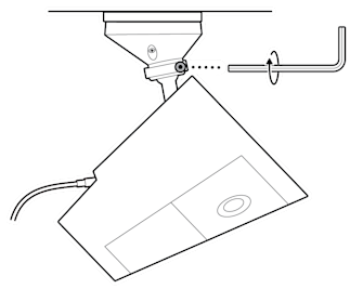 An illustration of the metal collar on the camera mount being tightened.