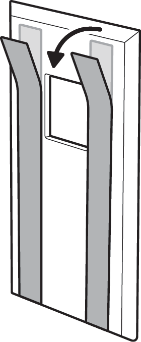 Illustration of how to remove the Protective Strips for the No Drill Mount.