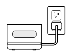 Illustration showing to plug the Air Quality Sensor into an outlet to begin setup.