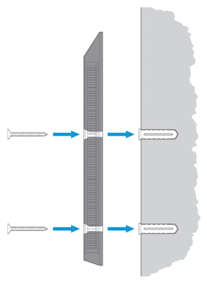 Illustration of mounting the solar charger for doorbells onto the wall or into anchors.