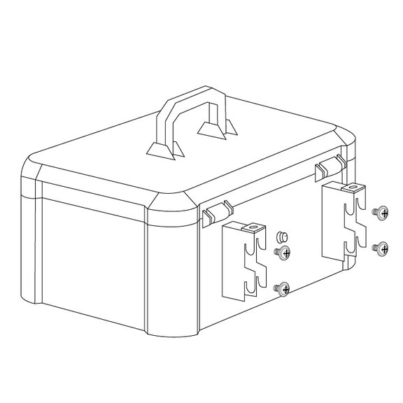 Illustration of Ring Jobsite Security Case wall mounting instructions

