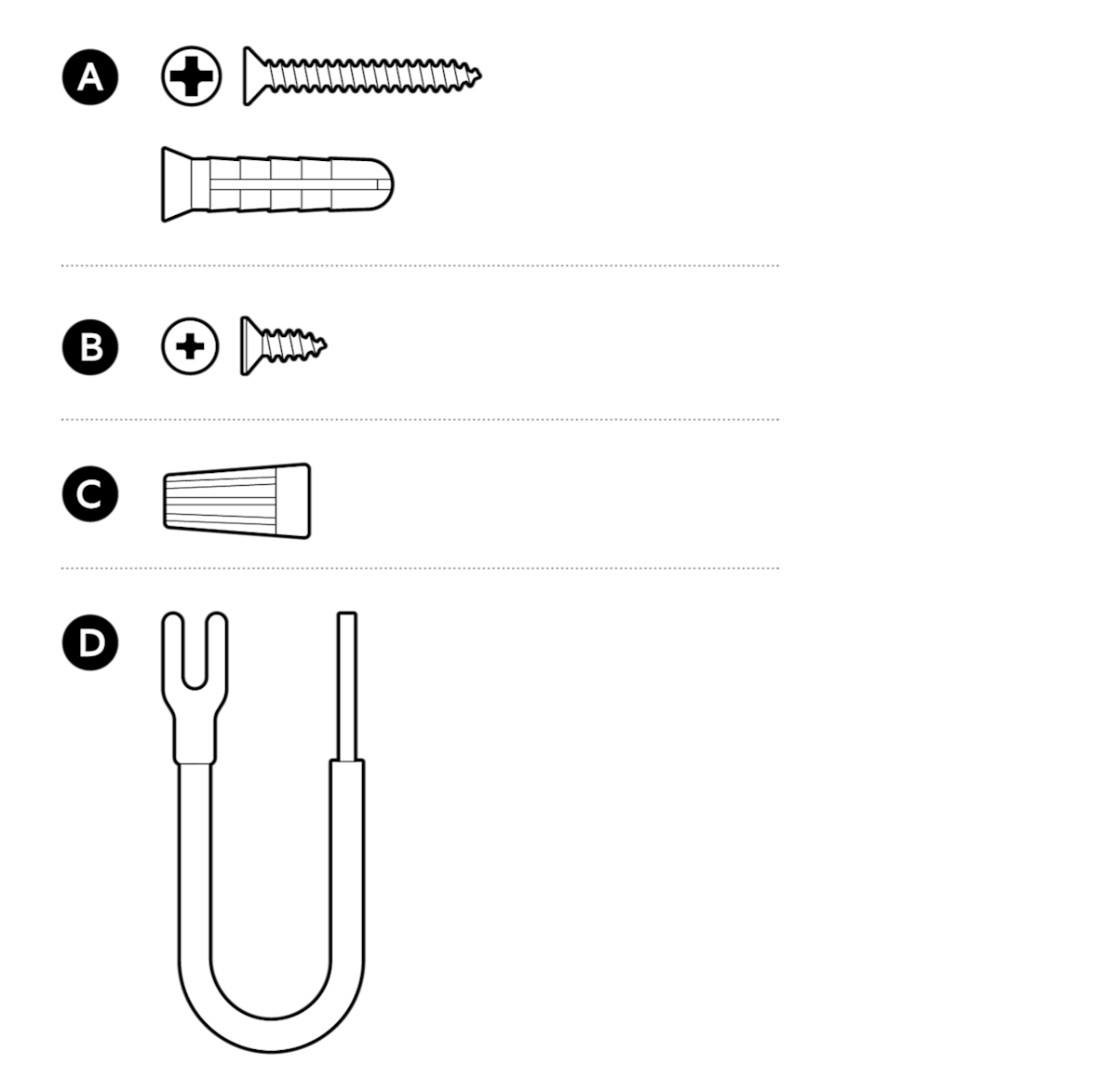 Installation Hardware for the Wired Doorbell Pro (3rd Gen) 