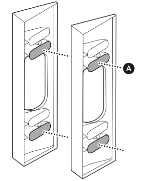 Illustration showing to insert screws if using multiple wedge or corner kits for installation.