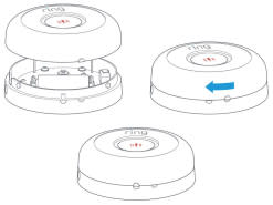 A diagram of steps for replacing the lid on the Panic Button