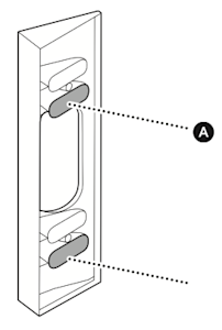 Illustration showing if using a corner mount, install the mount over the USB-C cable using the bottom holes in the top and bottom sections, ensuring it is facing in your desired viewing direction.