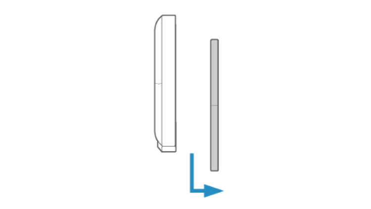 Illustration of the mounting plate after being slid off of the camera mount.