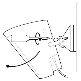 An illustration of the security screw on the device being tightened.