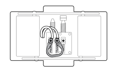 Illustration to show connecting the bypass cable to the front and trans terminals.