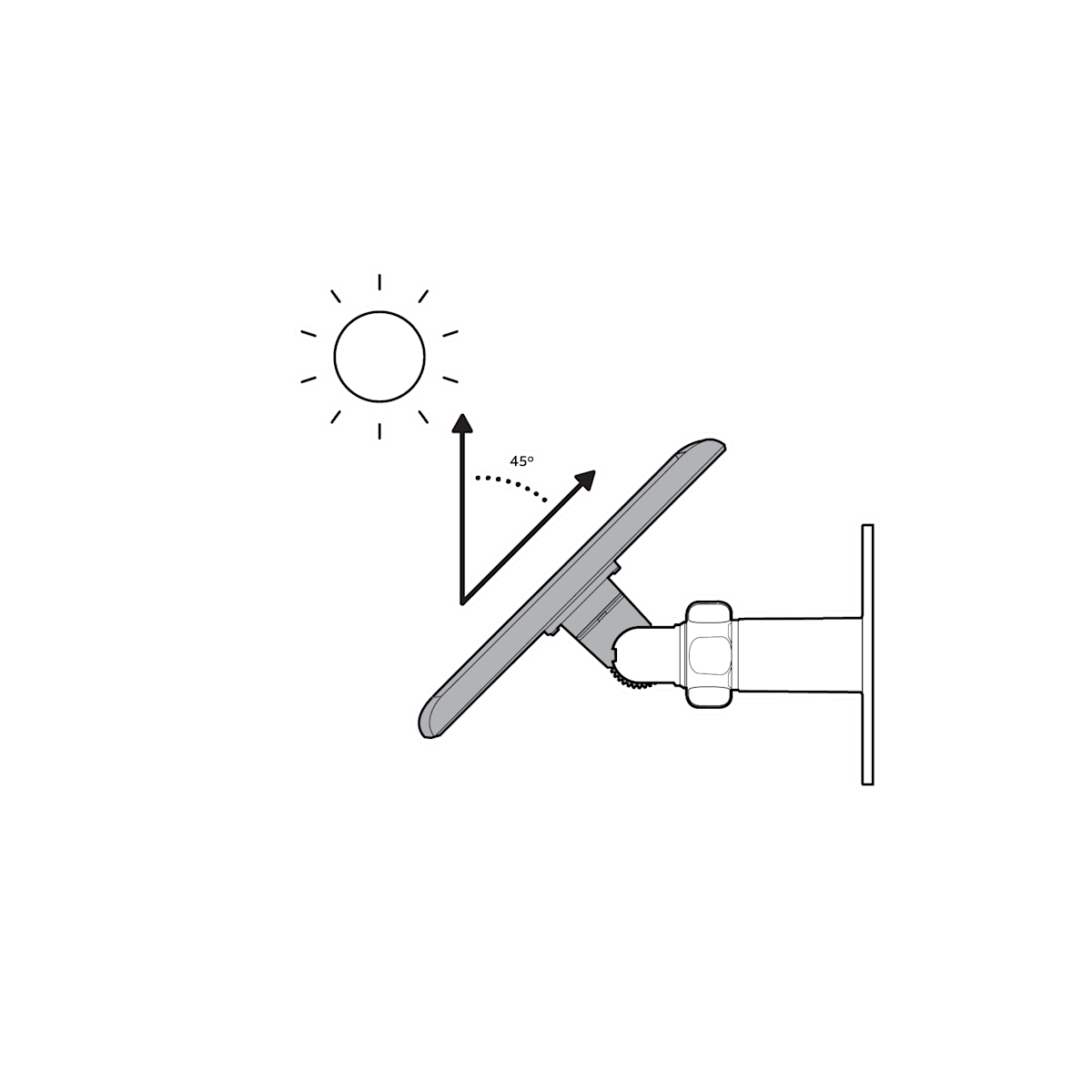 Solar panel at 45 degree angle 