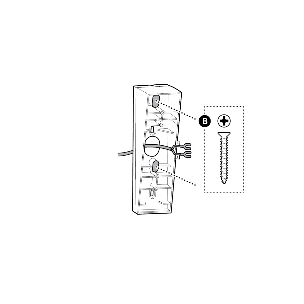 Illustration showing the wedge kit installation 