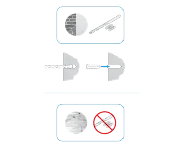 Diagram showing when to use anchors for installation.