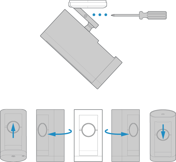 Illustration showing all of the adjustments available for desired positioning.