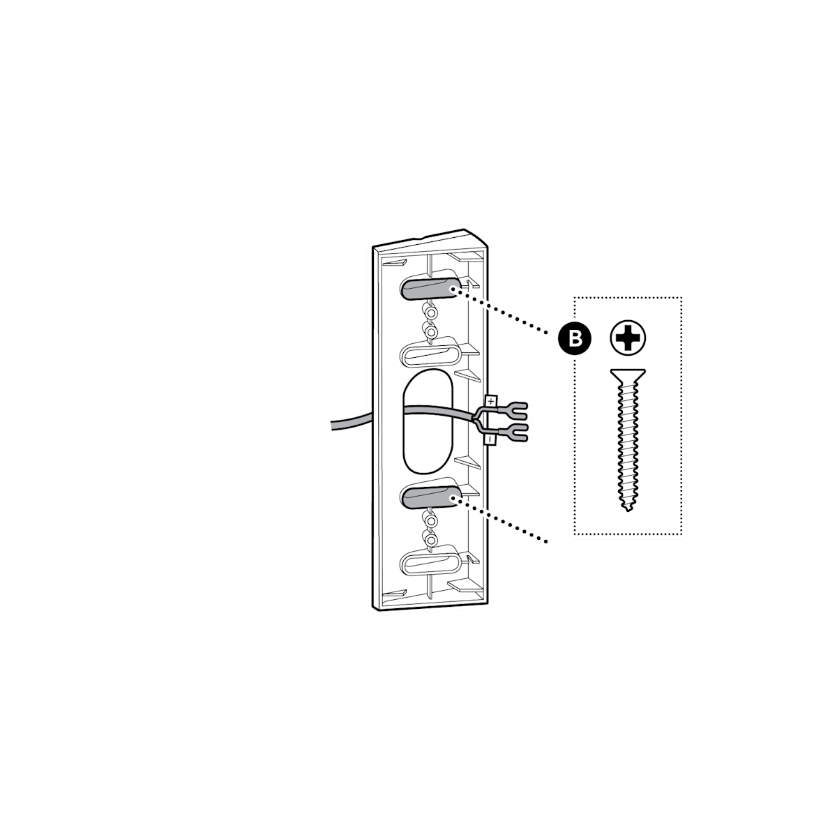 Illustartion showing corner kit intstallation 