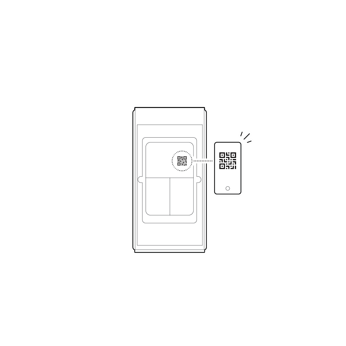 Mobile phone scanning QR code from document