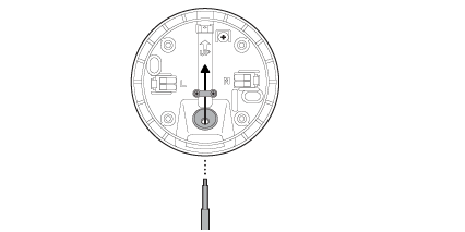 Technical diagram showing circular electrical connector pin layout