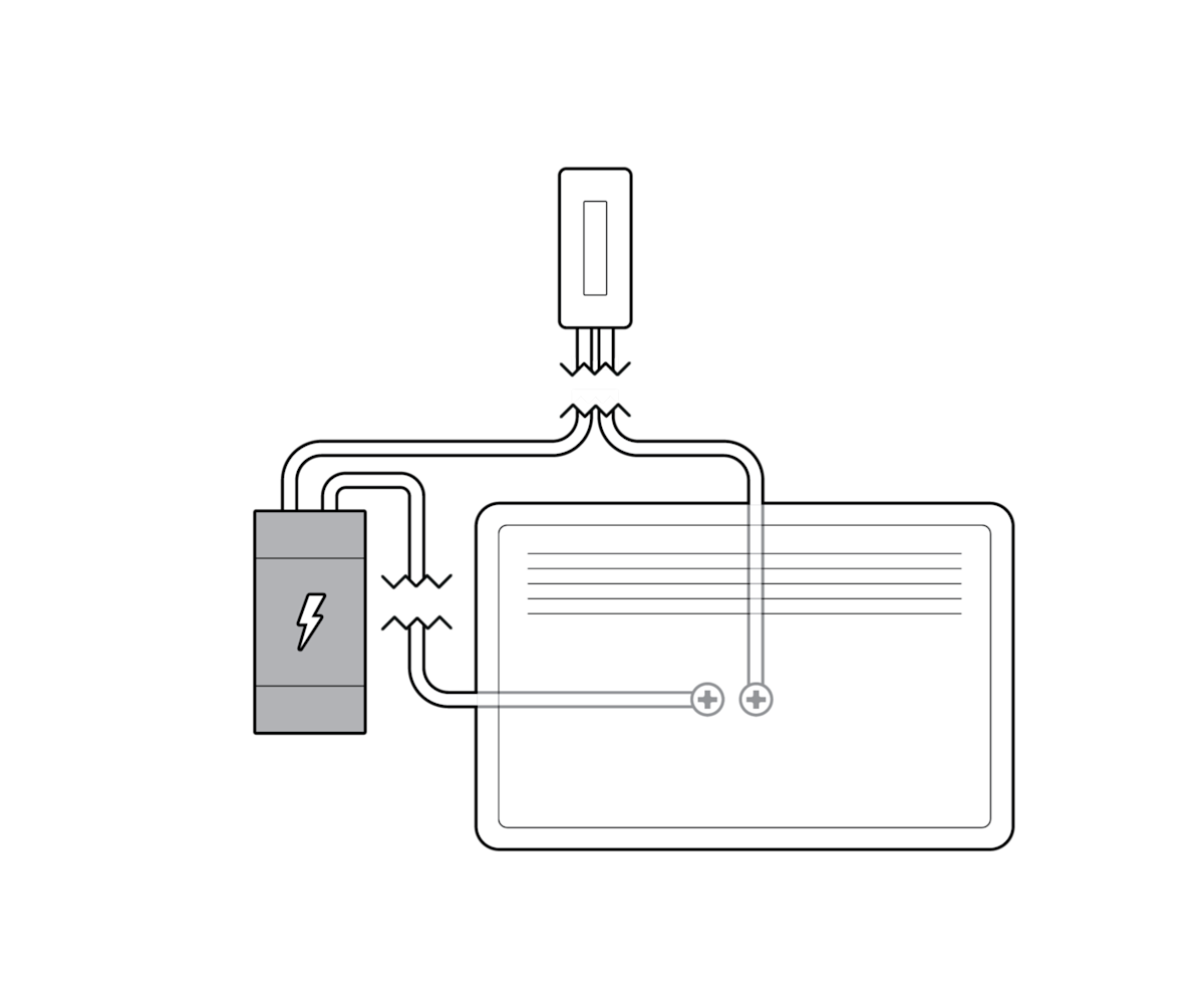 Illustration to show existing doorbell system with transformer