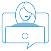 Illustration of a Ring Customer Support agent in a quotiation bubble representing calling Ring Support.