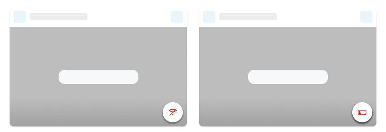 If a device is offline, you may see blank tiles such as these in the Ring app