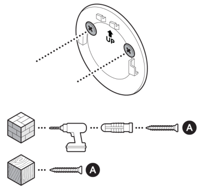 Illustration showing how to install the mounting plate.