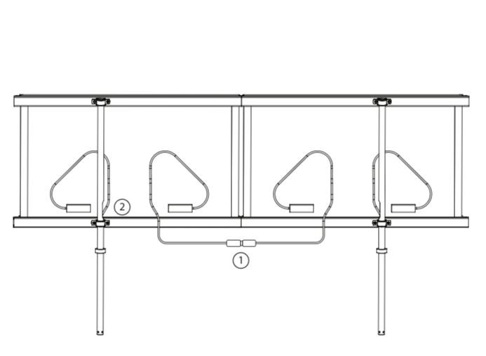 An illustration of the wiring and wire extensions being installed on the Solar Panels.