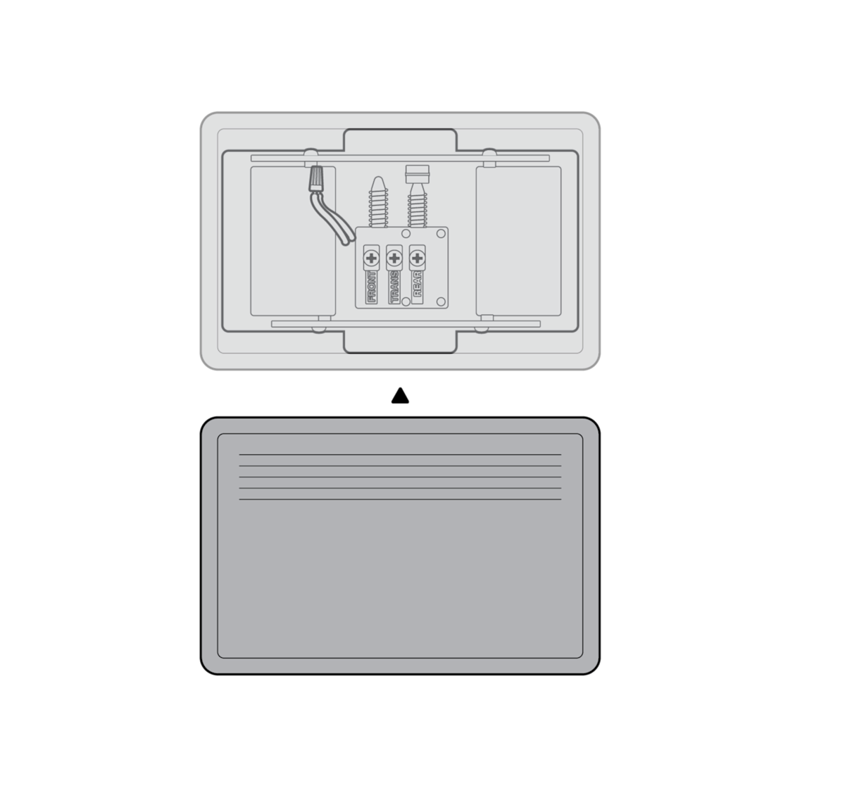 Illustration to show reattaching the doorbell chime's cover.
