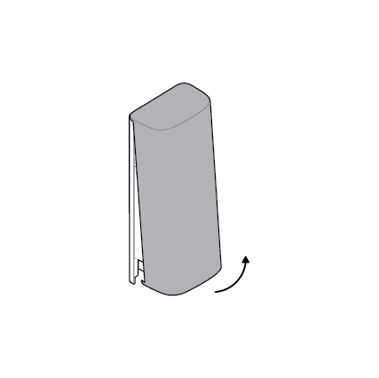 Illustration of removing the cover on the Peephole Cam 2K.