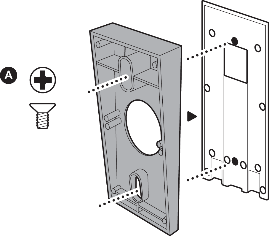 Illustration of how to attach a Ring Wedge Kit to the No Drill Mount Mounting Bracket.