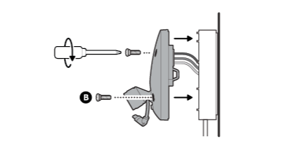 Wall mount installation diagram showing assembly steps