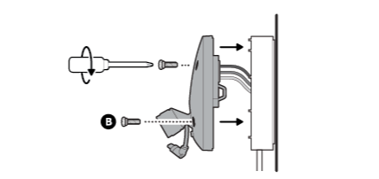 Wall mount installation diagram showing assembly steps