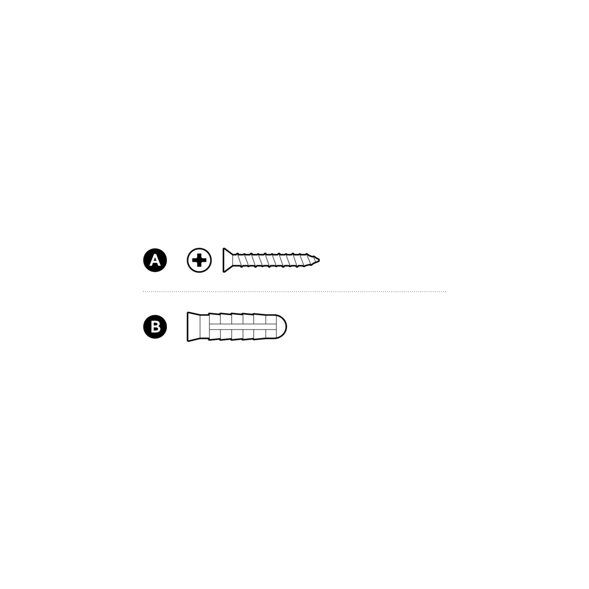 Illustration of included mounting hardware.
