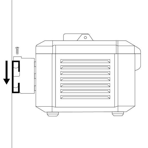 Illustration of Ring Jobsite Security Case being mounted to the wall 