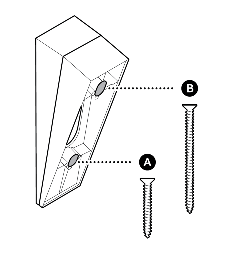 Use the included screws to attach Wedge Kit for Wired Doorbell Pro (3rd Gen) to other wedge or corner kits