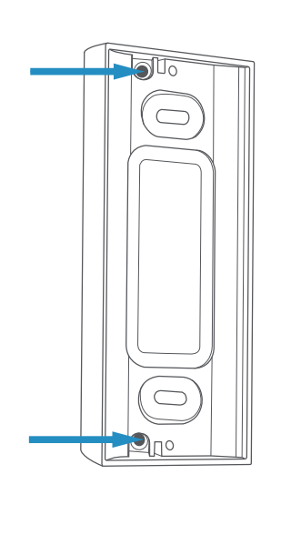 Illustration of aligning screw holes for Wedge or Corner Kit to replace existing Doorbell Wired or Wired Doorbell Pro.