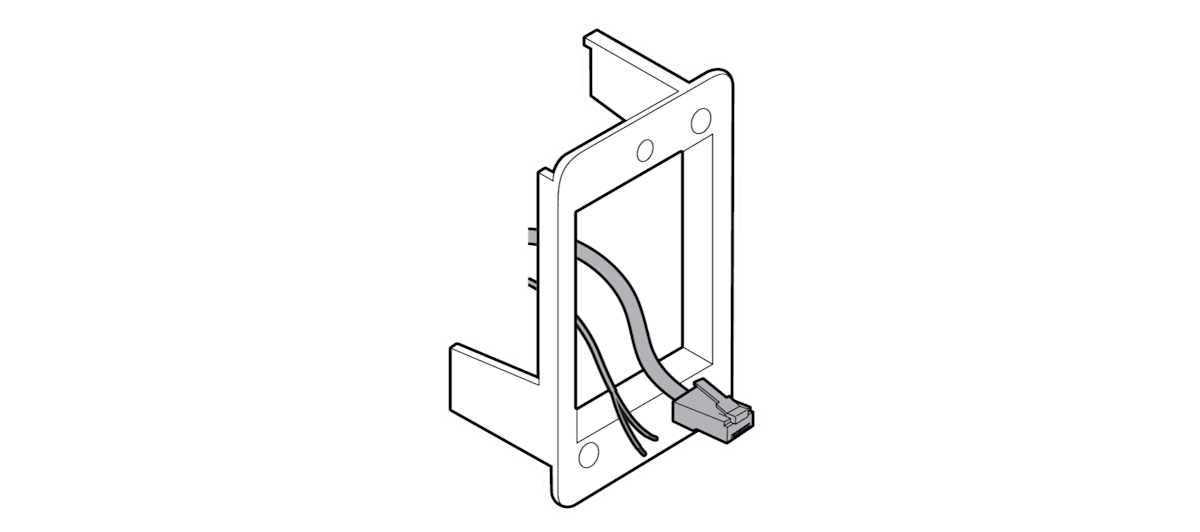 Technical diagram of electrical wiring in wall cavity