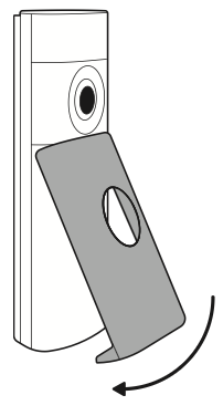 Illustration showing to reattach the faceplate after securing the security screw.