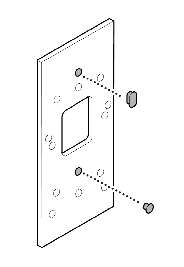 Illustration to show sealing holes with rubber plugs.