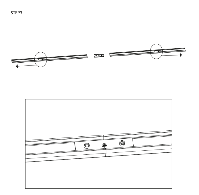 An illustration of the strut channel rails for the Mobile Security Tower being joined together with connectors and screws.