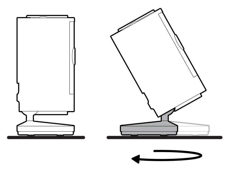 Illustration showing the Indoor Cam being set onto a flat surface for use.