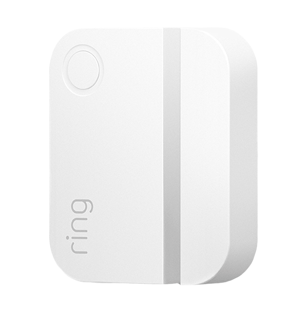 Contact sensor with the word "ring" below a green circular LED light flashing quickly.