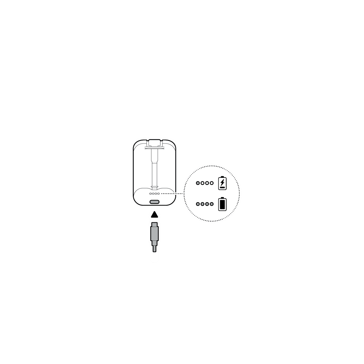 Illustration of charging cable with battery 