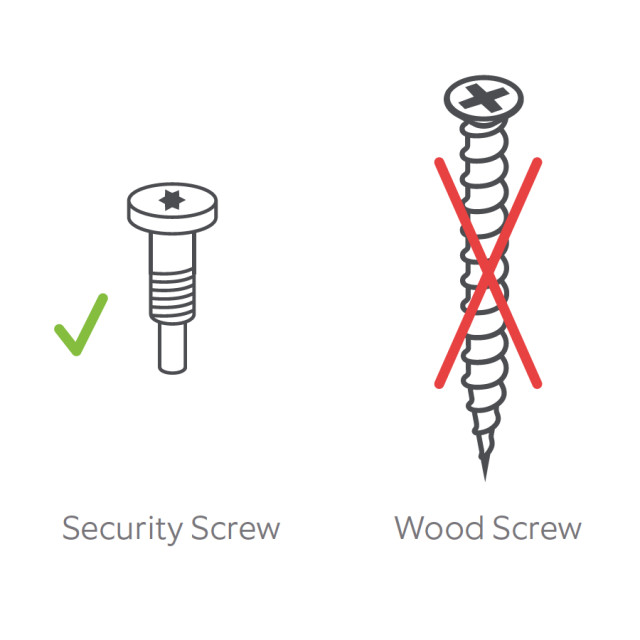 Diagram of Security Screw and Wood Screw. 