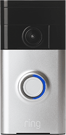 Image of Ring Video Doorbell (2nd Generation) displaying blue circle light.