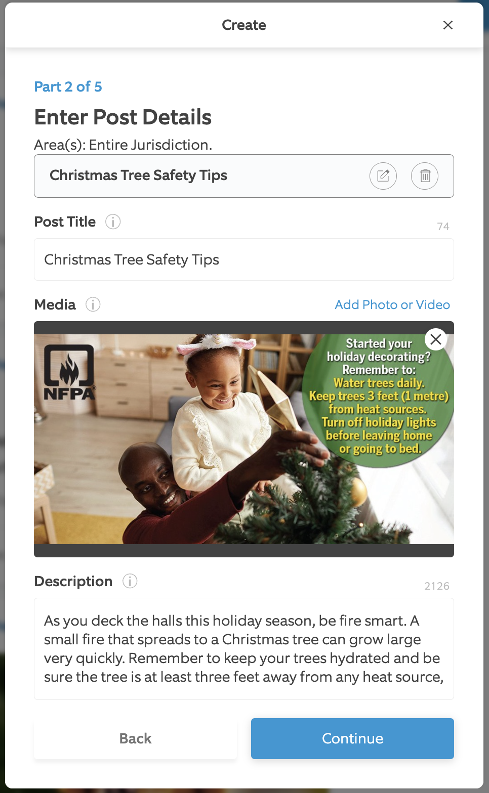 Posting showing christmas tree safety pulled from templates