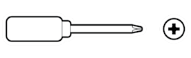 A Phillips-head screwdriver used to install the device.